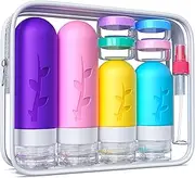 18 pack Travel Bottles for Toiletries, Tsa Approved Travel Containers for Toiletries, Silicone Leak Proof Refillable Liquid 3oz 2oz Travel essentials for Shampoo Conditioner Lotion BPA Free