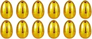 Golden Easter Eggs Supplies Decoration Unfilled Crafts Gifts Festive Easter Egg Basket, 12pcs