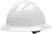 3-Rib C33 Full Brim Safety Hard Hat with 6-Point Ratchet Suspension and Cotto...