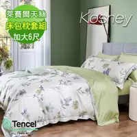 在飛比找ETMall東森購物網優惠-KOSNEY 勞拉 頂級100%天絲加大床包枕套組床包高度3