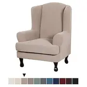 2 Piece Sofa Cover High Stretch Jacquard Fabric Furniture Slipcover Stay in Place Soft Spandex Form Fit Wing Back Armchair Slipcovers Skid Resistance Machine W