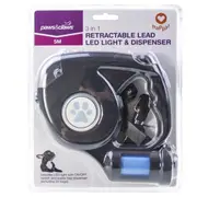 Paws and Claws Retractable 5M Lead with LED Light & Clean Up Bags