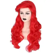 Mermaid Wig Topcosplay Ariel Wig Adult Women Wigs Red Long Curly Cosplay Wig Carnival Wig