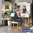 Dressing Table Stool Mirror LED Lighted Jewellery Cabinet Makeup Storage Drawer