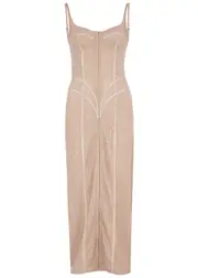 Mach & Mach Crystal-embellished Tulle Corset Dress - Beige - 42 (UK14 / L) 42 (UK14 / L)
