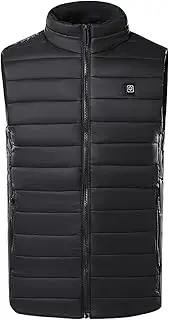 [Generic] Men's Heated Vest Outdoor Outwear Winter Warm Coat Lightweight Heated Vest Heated Coat for Women and Men, Black, Large