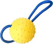 Vgvgaj Dog Toy Ball - Bite Resistant Dog Ball Pet Ball with Rope,Training Ball Launchers Squeaky Tug Chew Toy for Breed & Small Dogs