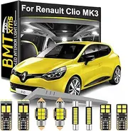 BMT xms LED Interior Light Kit Replacement for Renault Clio MK3 2006-2012, 6000K Car Interior Accessories, 16 Pieces