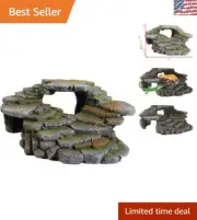 Durable Resin Aquarium Decoration: Reptology Shale Scape Step Ledge, Large Size