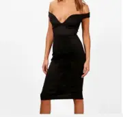 BOOHOO Skye Sweetheart Off Shoulder Bodycon Dress US SIZE 2 BLACK $ 34.00