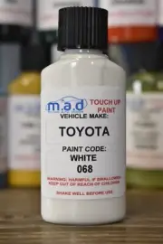 M.A.D TOYOTA SUPER WHITE 2 - 040 PAINT TOUCH UP KIT 30ML SCRATCH BRUSH REPAIR