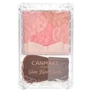 Made in JAPAN CANMAKE 01 Peach Glow Fleur Cheeks Blush Powder with Brush