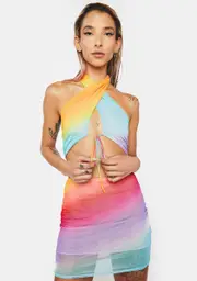 Top Tier Mesh Skirt Set