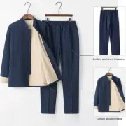 Chinese Retro Suit Cotton Linen Shirts 2pcs Tai Chi Tang Suit Kungfu Set Hanfu