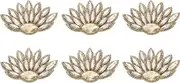 uxcell 6Pcs Handmade Beaded Patches, Peacock Tail Glass Crystal Appliques Sew on Rhinestone Patch for Clothing DIY Sewing Accessories, Champagne