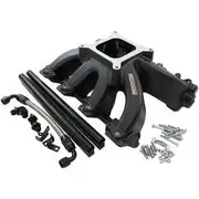 Aeroflow GM LS Carby Intake Manifold Cathedral Hi Rise EFI LS1 LS2 Black Aeroflow - AF6250-5001