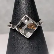 PALLASITE METEORITE RING - Size 7 Adjustable