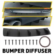 Universal Rear Bumper Diffuser Shark Fin Spoiler Splitter Wing Trim 5Fin Black Y