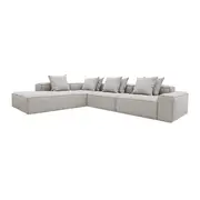 [James Lane] Riley Boucle Pumice Modular Sofa - Arm, 2x Armless, Corner, Left Terminal