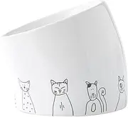 Fonowx Sturdy Cat Bowl for Feeding with Space Efficient Design for Puppies, Tilted