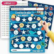 Behavior Chart for Kids at Home - Ocean Themed Reward Chart for Boys - Bedtime Routine Chart for Toddlers - Behavior Charts for Sleeping in Own Bed - Responsibility Chart - by Central 23