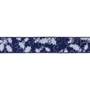 Melrose Wired Polyester Ribbon 2.5"x10 yds, Set of 2, Blue/White - 87035DS
