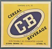 1948 Vintage Cereal Beverage Non Alcoholic Altoona Brewing Co., Altoona, PA.