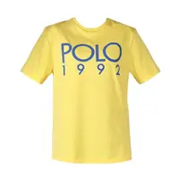 在飛比找momo購物網優惠-【RALPH LAUREN】POLO膠字圓領短袖T恤(黃)