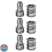 MTM Hydro Garden Hose Adapter 6 Piece 3/4” Quick Connect Fittings Kit, Stainl