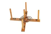 Giant Wooden Rope Ring Toss Quoits Outdoor Game Set