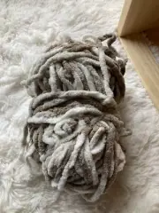 Tan and white chunky yarn-5.4 oz.