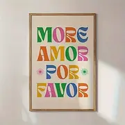 1pc Inspirational Love Quote Canvas Wall Art Retro More Amor Por Favor Typography Poster Frameless Educational Chart for Bedroom Living Room Home Decor - Autum
