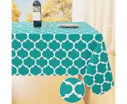 Rectangle Tablecloth, Tablecloths with Flannel Backing for Rectangle Tables, Wipeable Spillproof Plastic Tablecloth for Dining, Camping, Indoor and