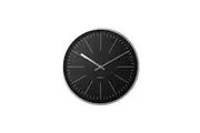 Degree Nerro Chrome Home Office Decor Quartz Wall Mounted Clock Black Round 35cm