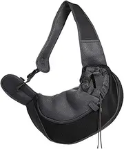 Jiimhte Pet Carrier Sling | Pet Sling with Adjustable Shoulder Strap Shoulder Bag | Non-Slip Sling Carrier Breathable Mesh for Long Walks with Pets