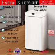Devanti 45L Motion Sensor Bin Touch Free Automatic Kitchen Rubbish Trash Can WH