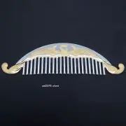 Fine Silver 999 Pure Silver Comb Solid Dragon Phoenix Healthy Gold-color Comb