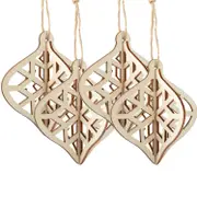 Make A Merry Christmas 3D Plywood Bauble Ornaments 4pc