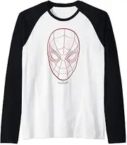 [Marvel] Spider-Man Homecoming Red Mask Outline Raglan Baseball Tee