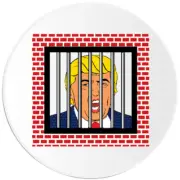 Donald Trump Behind Bars - 3 Pack Circle Stickers 3 Inch - Anti Political