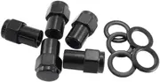 Aeroflow 0.550 Shank Closed Wheel Nuts M12 x 1.25mm Black Set Of 5