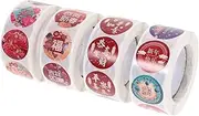 Gadpiparty 4Rolls Chinese Year Seal Sticker Self Adhesive Present Sealing Labels for Holiday Decorations Wrapping Fun Festive for Parties