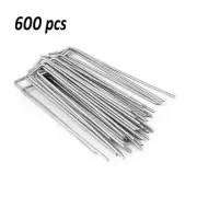 600PK 6" 11 Gauge Galvanized Staples for Lawn & Garden Fabric Pins