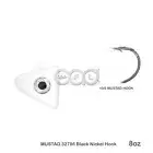 Fish WOW! 8oz Shad Jighead 32786 MUSTAD 2x Strong Hook 10/0 Nickel white jighead