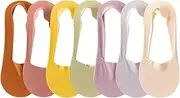 [Lacknick] No Show Socks 7 Pairs for Women 5-10 Non Slip Low Cut Liner Flat Breathable Stretchy Invisible Summer Thin Hidden