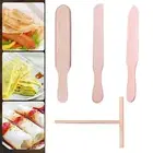 Pancake Flipping Spatula Reliable Turner Non-stick Set with Durable Wooden Crepe