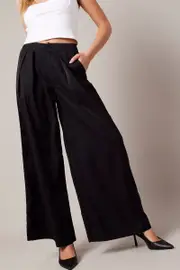 Ally Fashion Black Wide Leg Pants High Rise - Size 6, Women's Wide Leg Pants