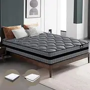 [STARRY EUCALYPT] Double Hybrid Mattress 26cm Thick, 7-Zone Pocket Spring Memory Foam & Latex, Medium Firm Grey Mattress