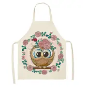 Nevenka Cartoon Owl Bib Apron For Painting Housekeeping-A2