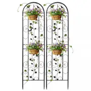 Garden Trellis Climbing Plant Support Patio Wire Lattice Grid Panel Stake Fence